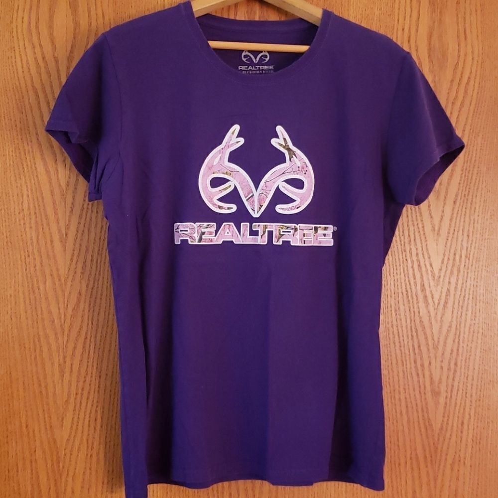 EUC Ladies Realtree Purple T-Shirt Sz L